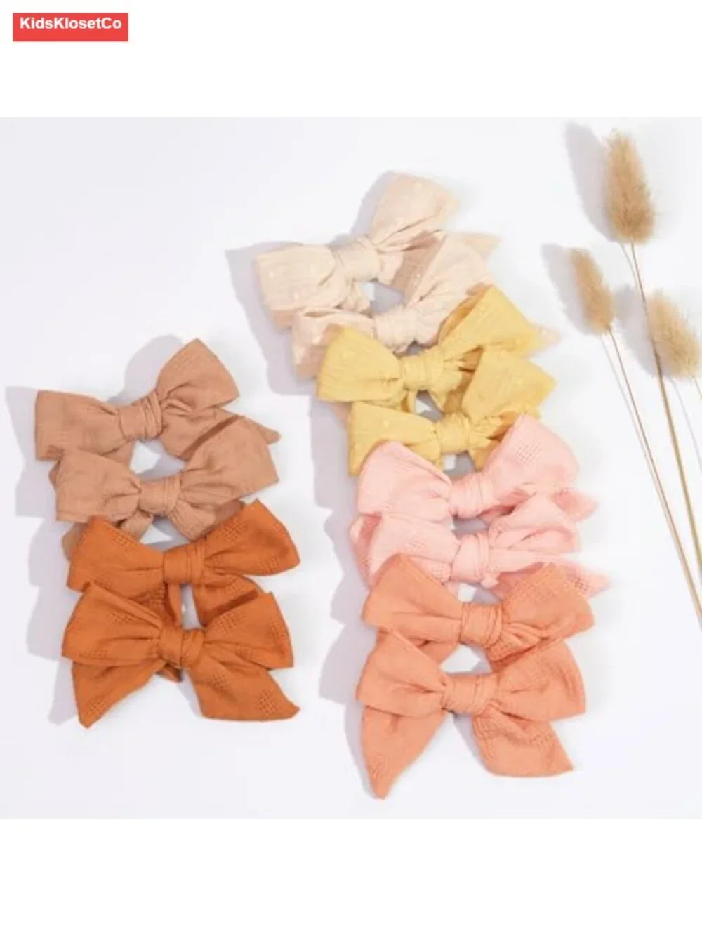 40 Pcs Linen Fabric Hair Bows Alligator Clips for Kids